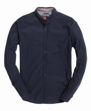 Superdry International Poplin Férfi Hosszú Ujjú Ing Sötétkék | FDQCM0537